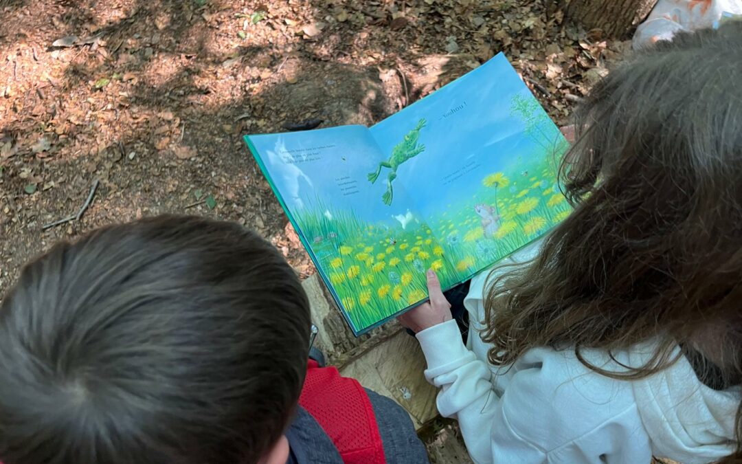 🌿 Une matinée en pleine nature : partenariat entre les maternelles et les CM en classe du dehors